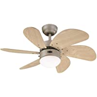 Westinghouse Turbo Swirl Ventilador de Techo E14- 60 W- con cable conductor- Titanio